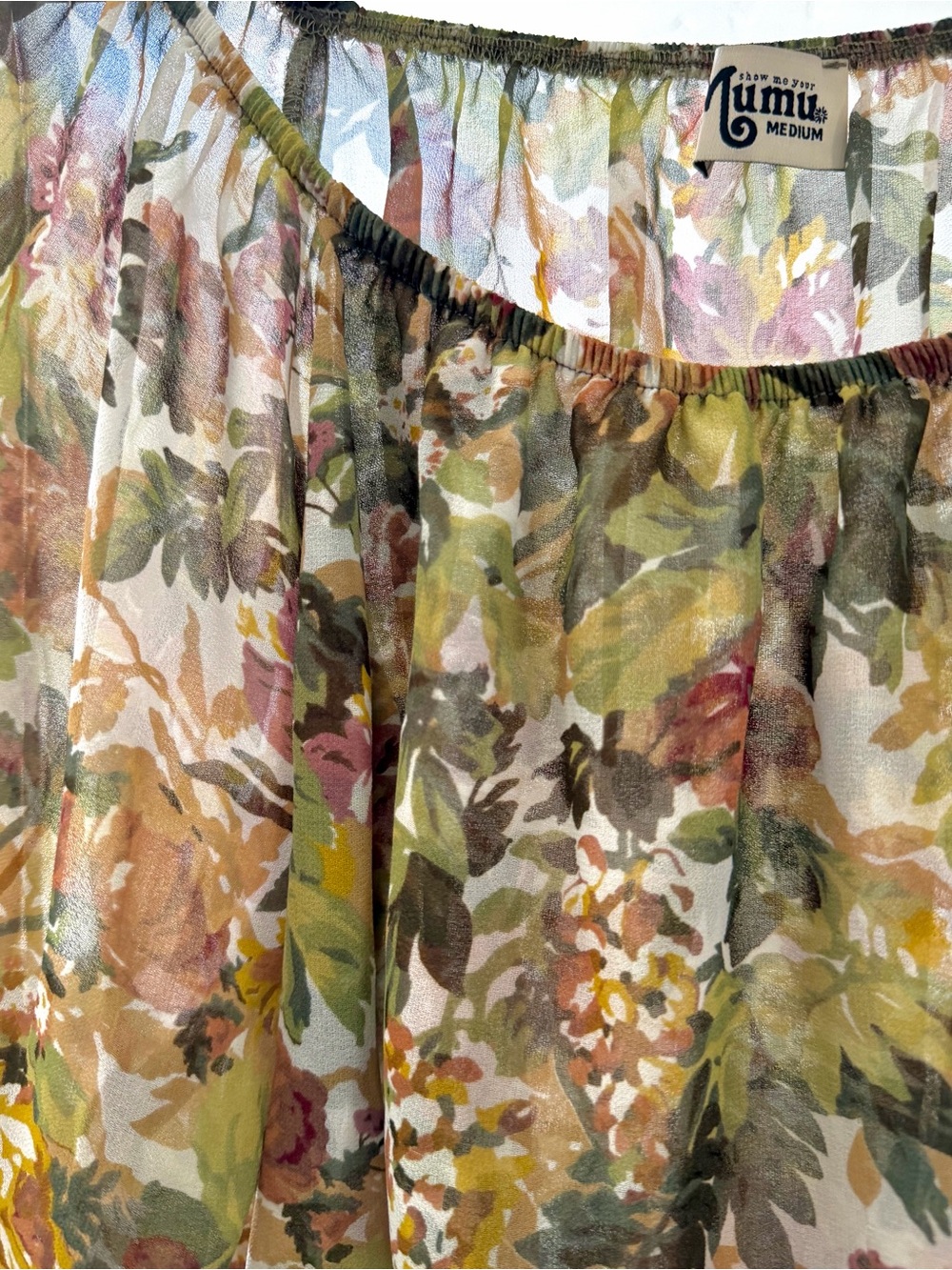 Show Me Your Mumu Lima Scrunch Top Floral Off Shoulder Boho Medium - Picture 4 of 9